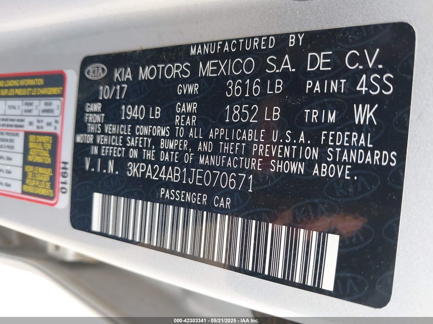 2018 KIA RIO LX - 3KPA24AB1JE070671