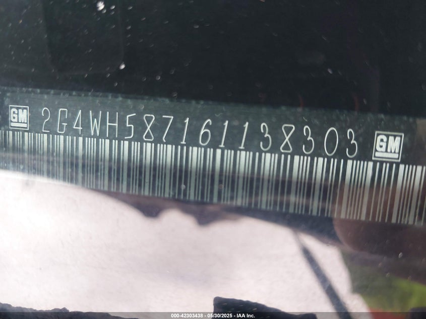 2006 Buick Allure Cxs VIN: 2G4WH587161138303 Lot: 42303438