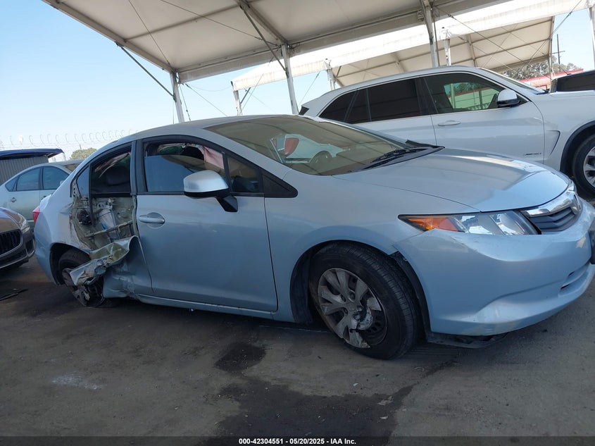 2012 HONDA CIVIC VIN: 2HGFB2F51CH593758