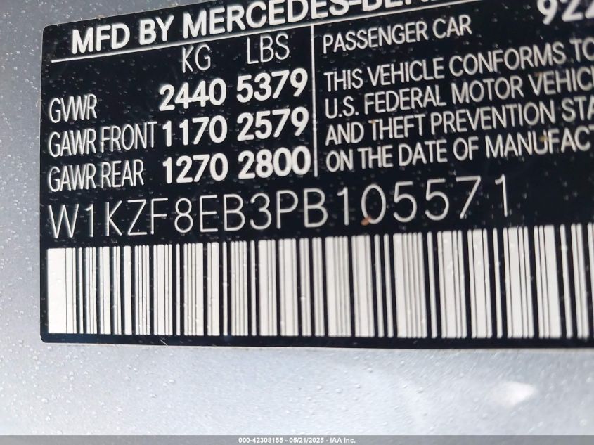 2023 Mercedes-Benz E-Class - W1KZF8EB3PB105571