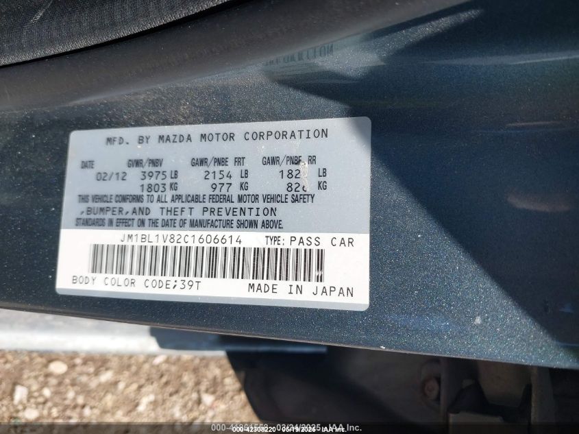 2012 Mazda Mazda3 VIN: JM1BL1V82C1606614 Lot: 42308220