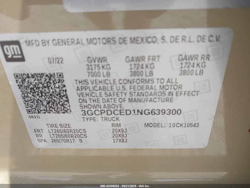 2022 CHEVROLET SILVERADO 1500 4WD  SHORT BED CUSTOM TRAIL BOSS - 3GCPDCED1NG639300