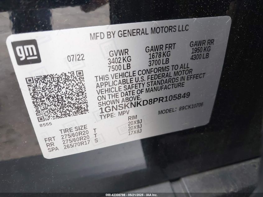 2023 Chevrolet Tahoe - 1GNSKNKD8PR105849