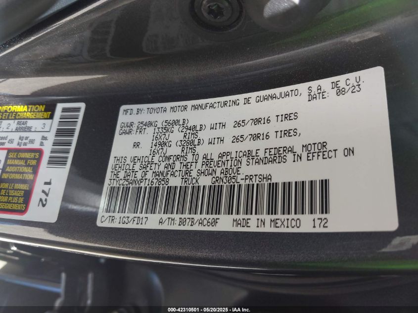 2023 Toyota Tacoma - 3TYCZ5ANXPT167858