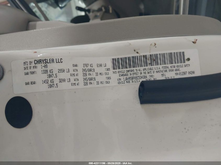 2009 Jeep Grand Cherokee Limited VIN: 1J8HR58P09C534384 Lot: 42311196