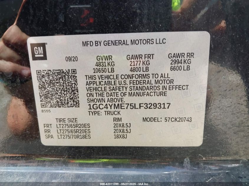 2020 Chevrolet Silverado 2500 - 1GC4YME75LF329317