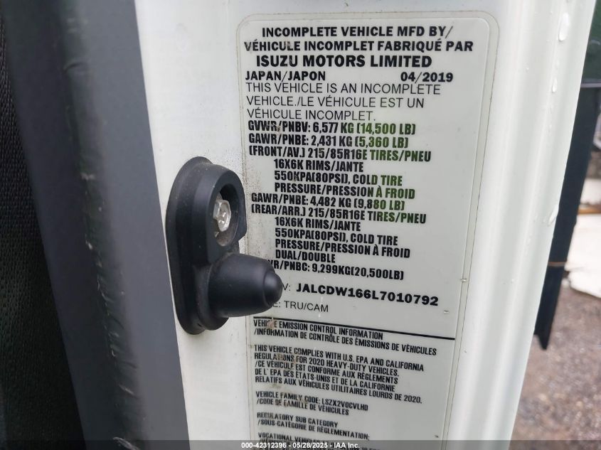 2020 Chevrolet LCF 4500HD - JALCDW166L7010792