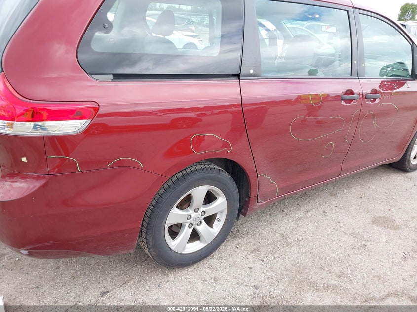 2014 Toyota Sienna L V6 7 Passenger VIN: 5TDZK3DC6ES459755 Lot: 42312991