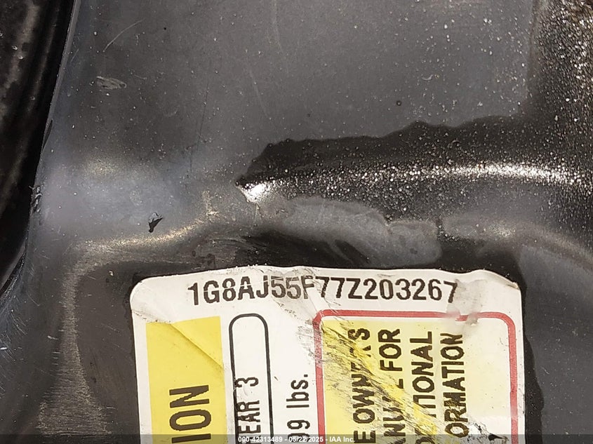 2007 SATURN ION VIN: 1G8AJ55F77Z203267