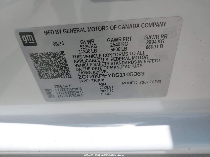 2025 Chevrolet Silverado 2500 - 2GC4KPEY8S1105363