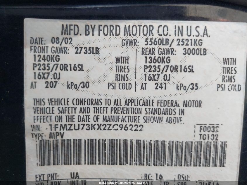 2004 Ford Explorer Xls VIN: 1FMZU72K14UA19301 Lot: 42318231