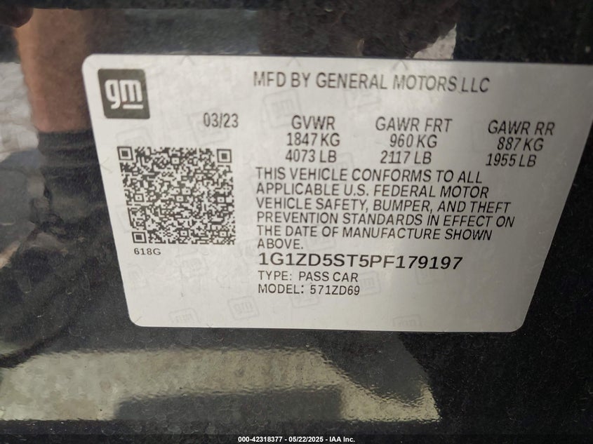 2023 CHEVROLET MALIBU FWD 1LT - 1G1ZD5ST5PF179197