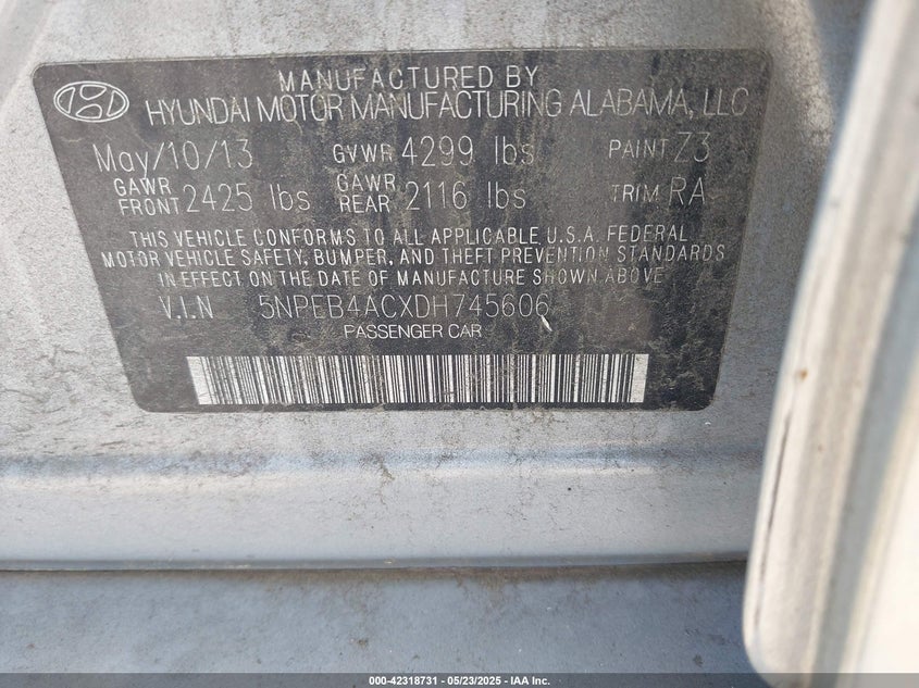 2014 HYUNDAI SONATA LIMITED/SE - 5NPEC4AC9EH758828