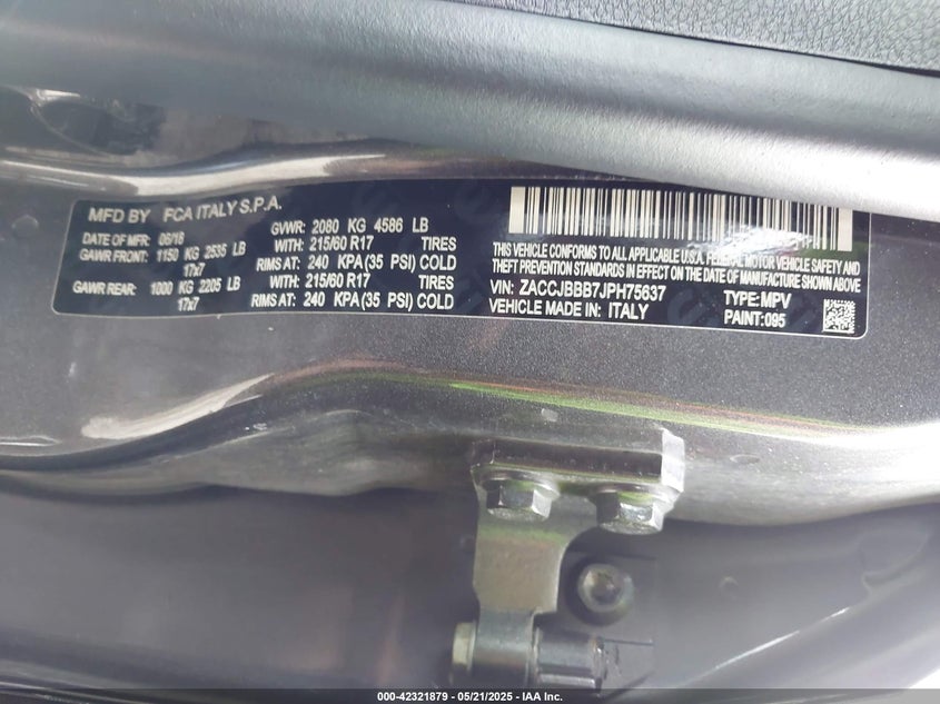 2018 JEEP RENEGADE LATITUDE 4X4 - ZACCJBBB7JPH75637