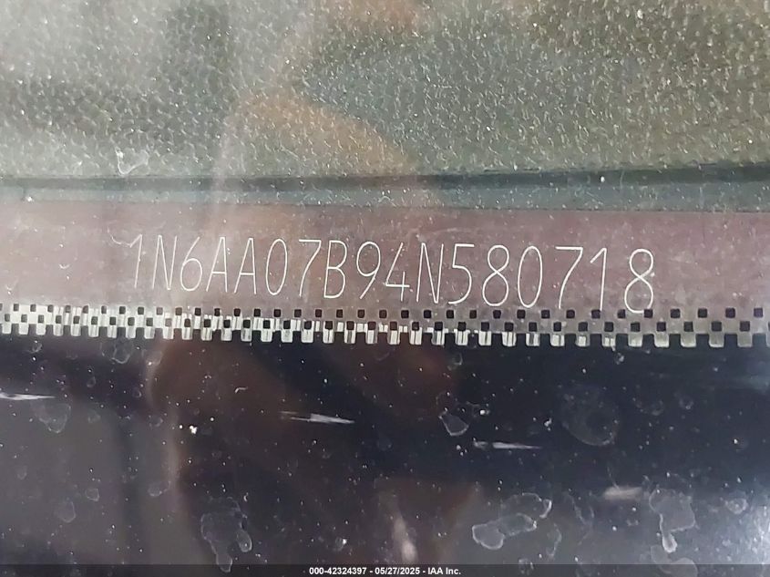 2004 Nissan Titan Xe VIN: 1N6AA07B94N580718 Lot: 42324397