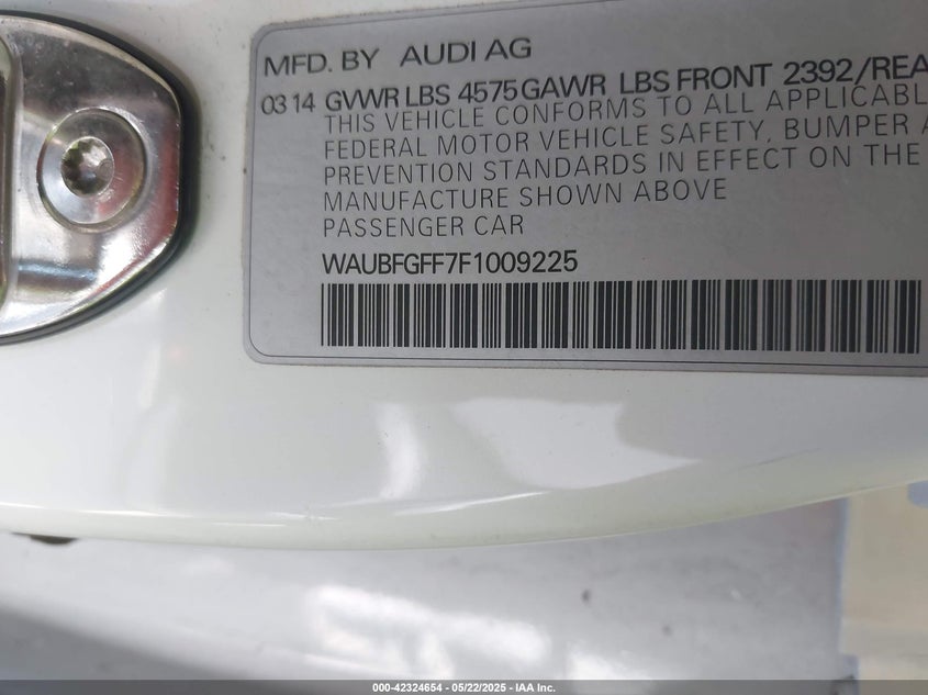 2015 AUDI A3 2.0T PREMIUM - WAUBFGFF7F1009225