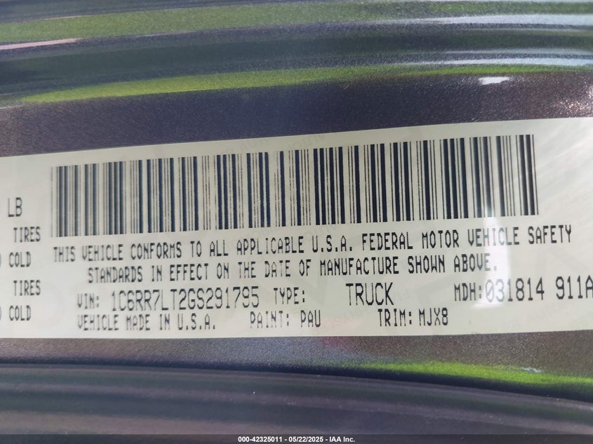 2016 RAM 1500 LONE STAR - 1C6RR7LT2GS291795