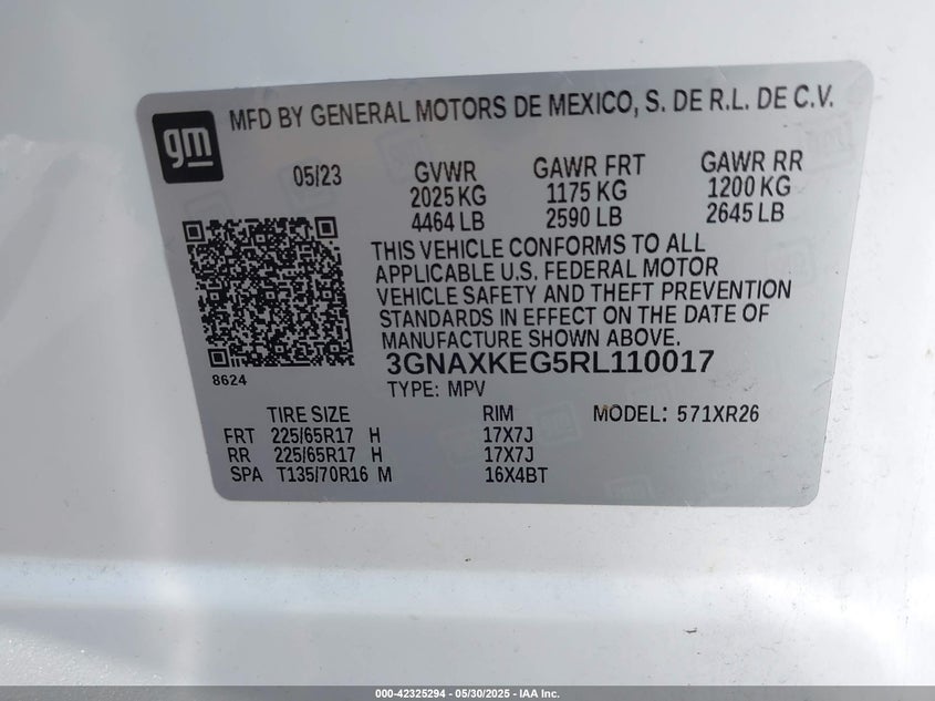 2024 CHEVROLET EQUINOX FWD LT - 3GNAXKEG5RL110017