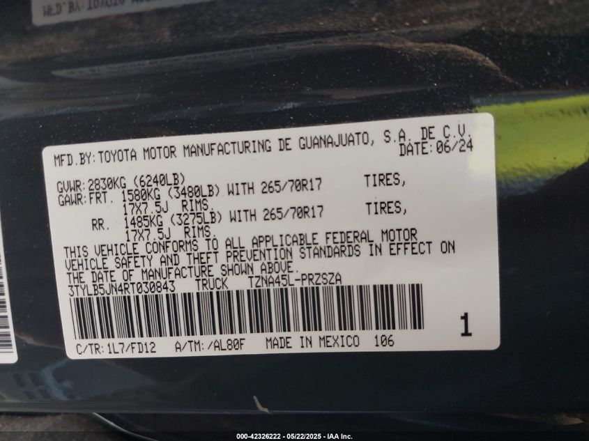 2024 Toyota Tacoma - 3TYLB5JN4RT030843