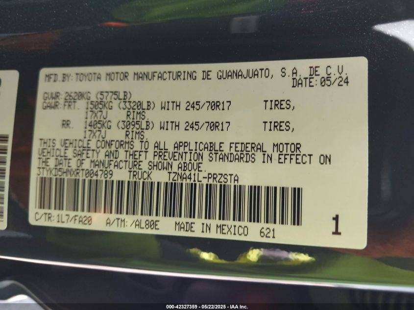 2024 Toyota Tacoma - 3TYKD5HNXRT004789