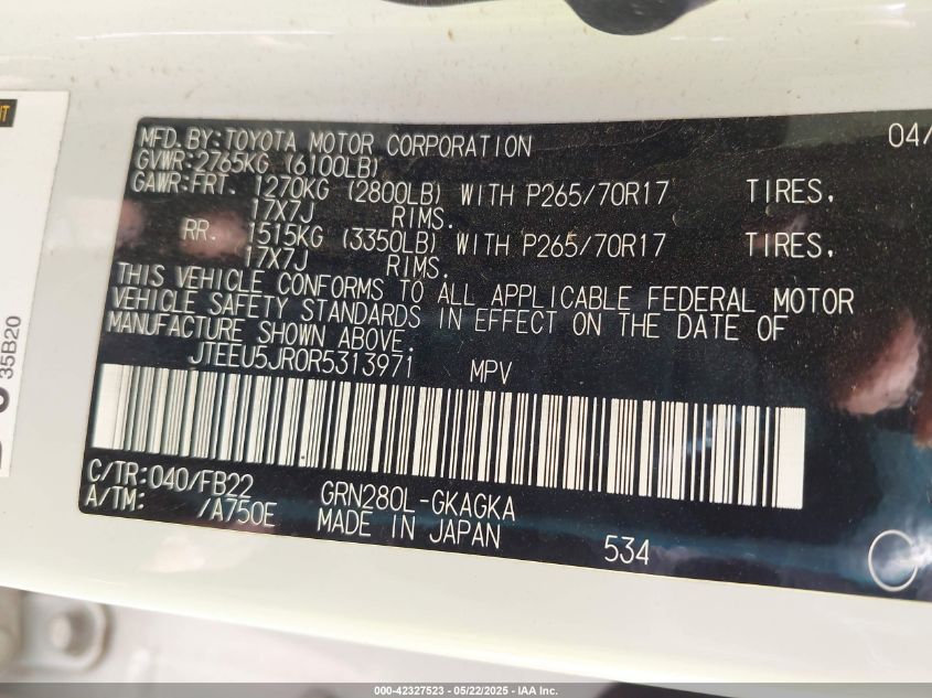 2024 Toyota 4Runner - JTEEU5JR0R5313971