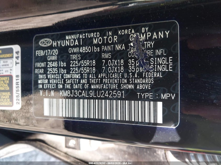 2020 HYUNDAI TUCSON ULTIMATE - KM8J3CAL9LU242591