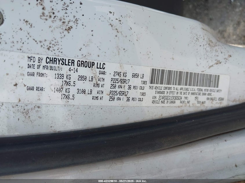 2014 DODGE GRAND CARAVAN R/T - 2C4RDGEG1ER365634