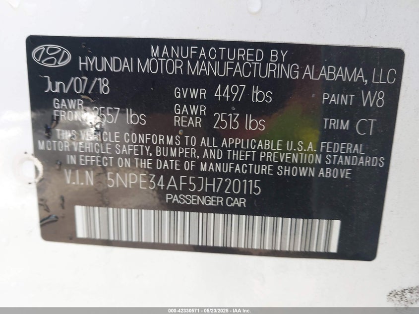 2018 HYUNDAI SONATA SPORT+ - 5NPE34AF5JH720115