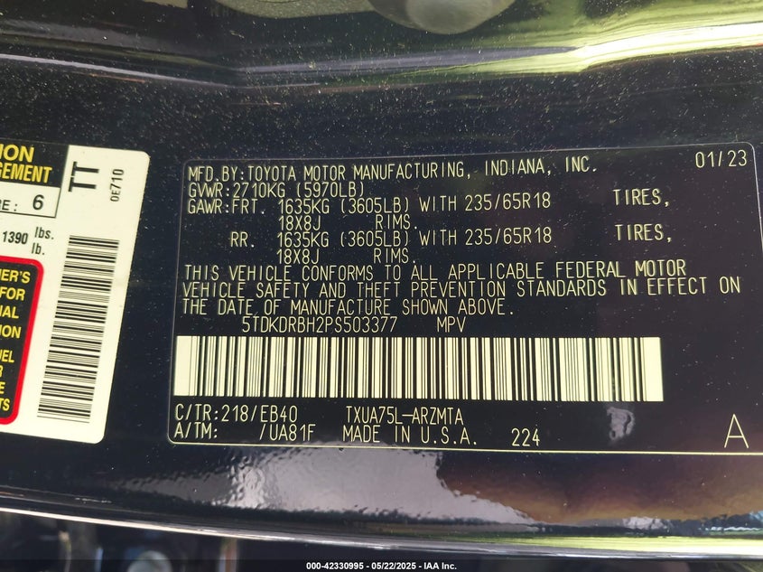 2023 TOYOTA HIGHLANDER XLE - 5TDKDRBH2PS503377