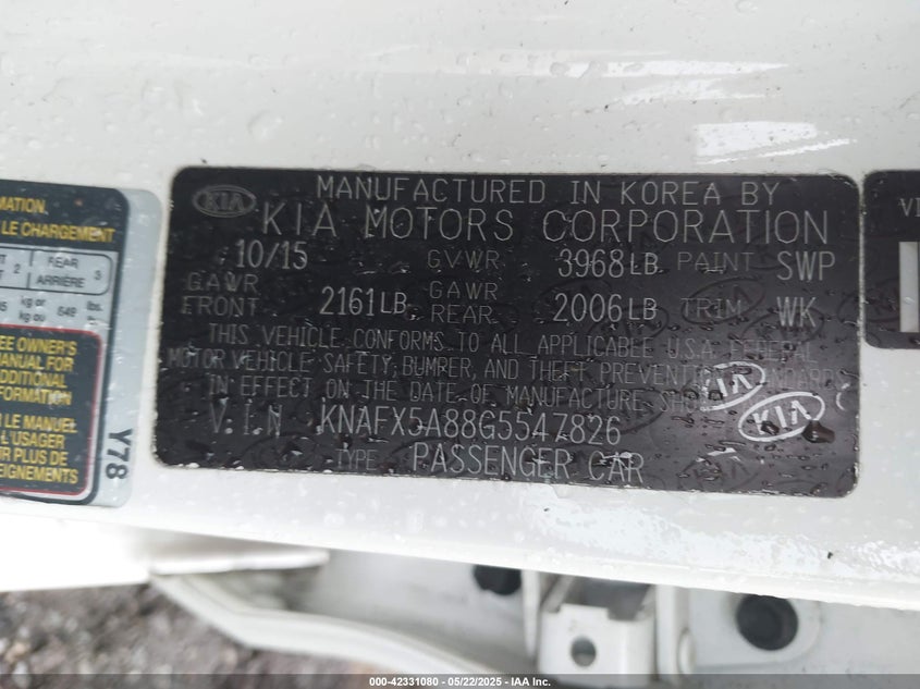 2016 KIA FORTE EX - KNAFX5A88G5547826