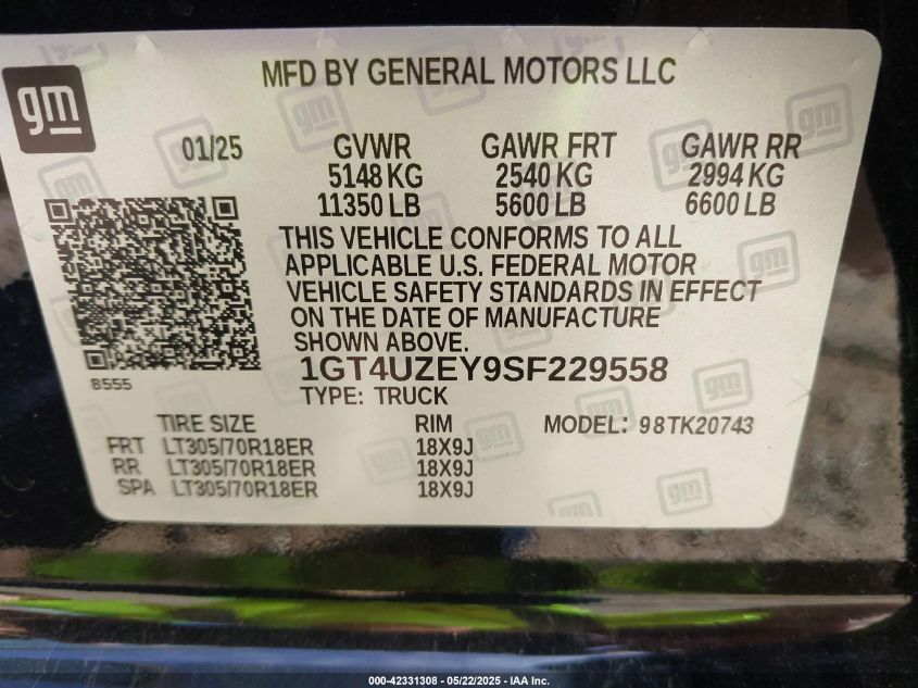 2025 GMC Sierra - 1GT4UZEY9SF229558