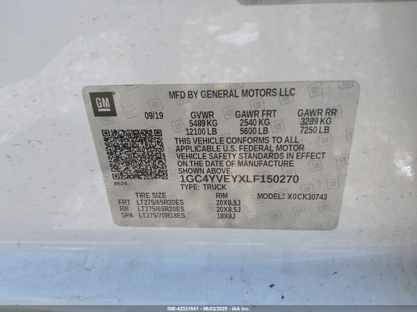 2020 Chevrolet Silverado 3500hd - 1GC4YVEYXLF150270