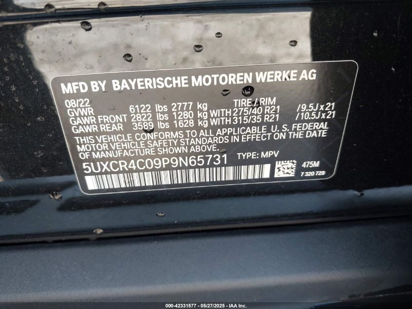 2023 BMW X5 - 5UXCR4C09P9N65731