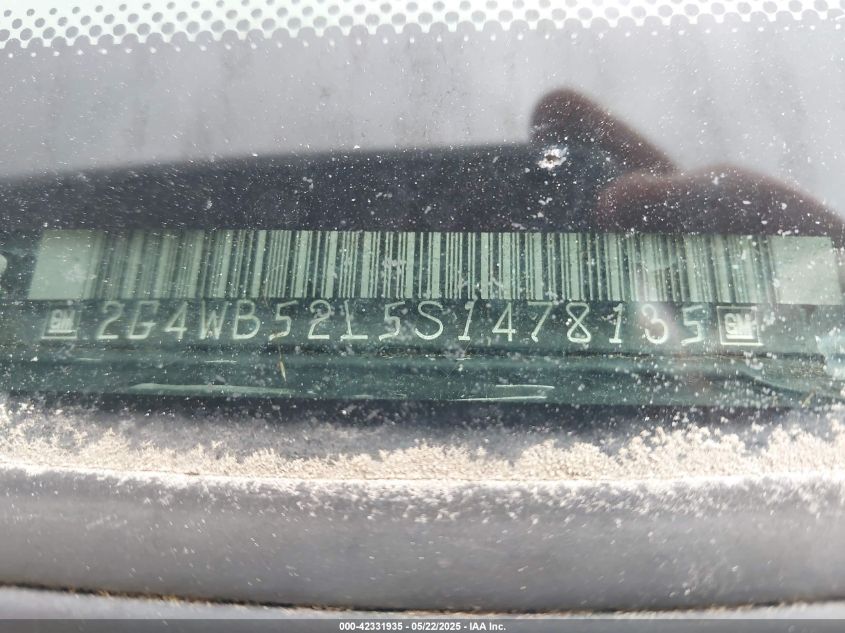 1995 Buick Regal Custom VIN: 2G4WB52L1S1492601 Lot: 42331935