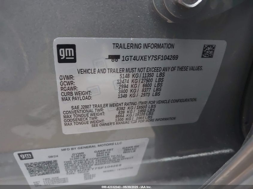 2025 GMC Sierra - 1GT4UXEY7SF104269