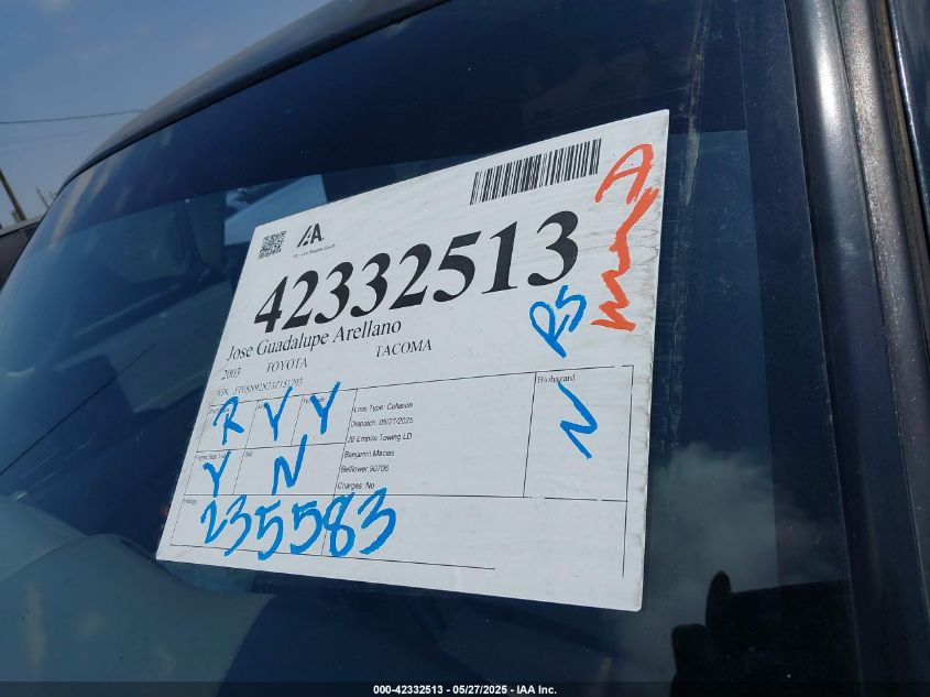 2003 Toyota Tacoma Prerunner V6 VIN: 5TESN92N33Z151703 Lot: 42332513