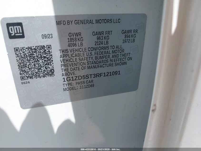 2024 CHEVROLET MALIBU FWD 1LT - 1G1ZD5ST3RF121091