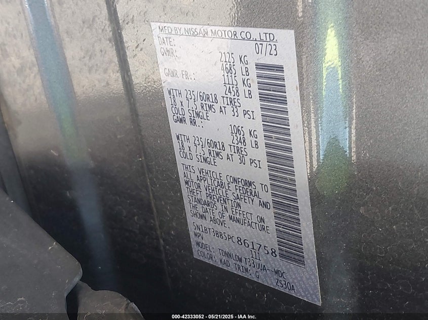 2023 NISSAN ROGUE SV INTELLIGENT AWD - 5N1BT3BB5PC861758