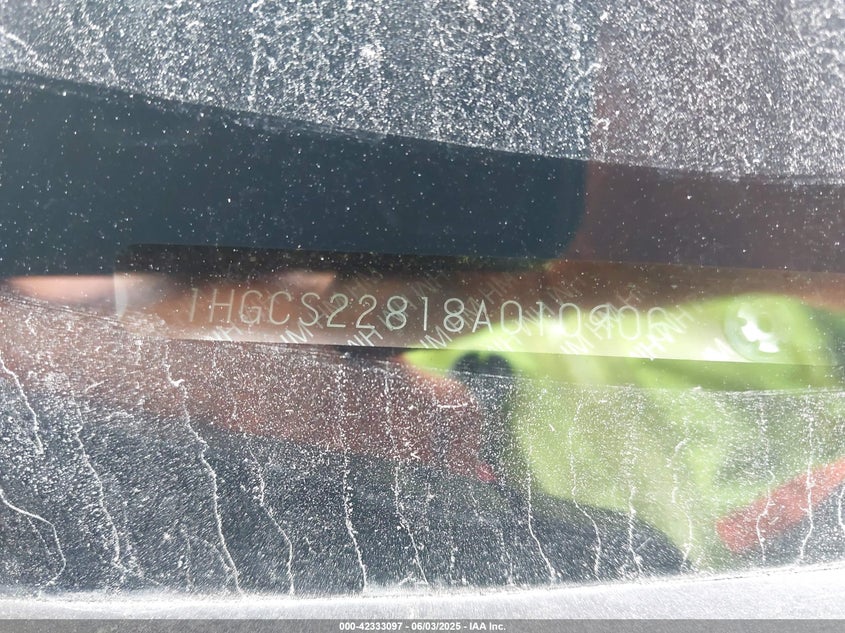 2008 Honda Accord VIN: 1HGC22818A010906 Lot: 42333097