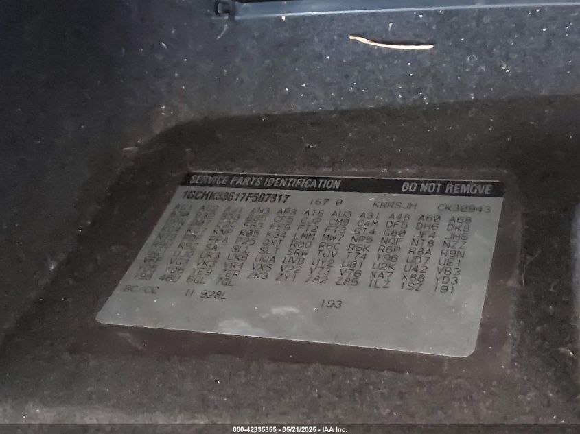 2007 Chevrolet Silverado 3500 Ltz VIN: 1GCHK33617F507317 Lot: 42335355