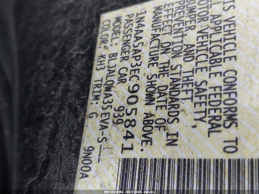 2014 NISSAN MAXIMA 3.5 S - 1N4AA5AP3EC905841