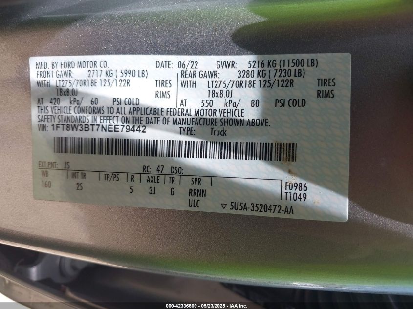 2022 Ford F-350 - 1FT8W3BT7NEE79442