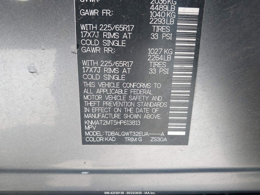 2017 NISSAN ROGUE SV - KNMAT2MT5HP613813