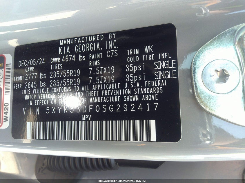 2025 KIA SPORTAGE SX-PRESTIGE - 5XYK53DF0SG292417