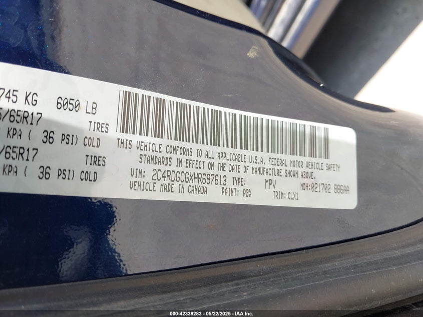 2017 DODGE GRAND CARAVAN SXT - 2C4RDGCGXHR697613