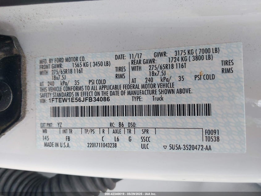 2018 FORD F-150 XLT - 1FTEW1E56JFB34086