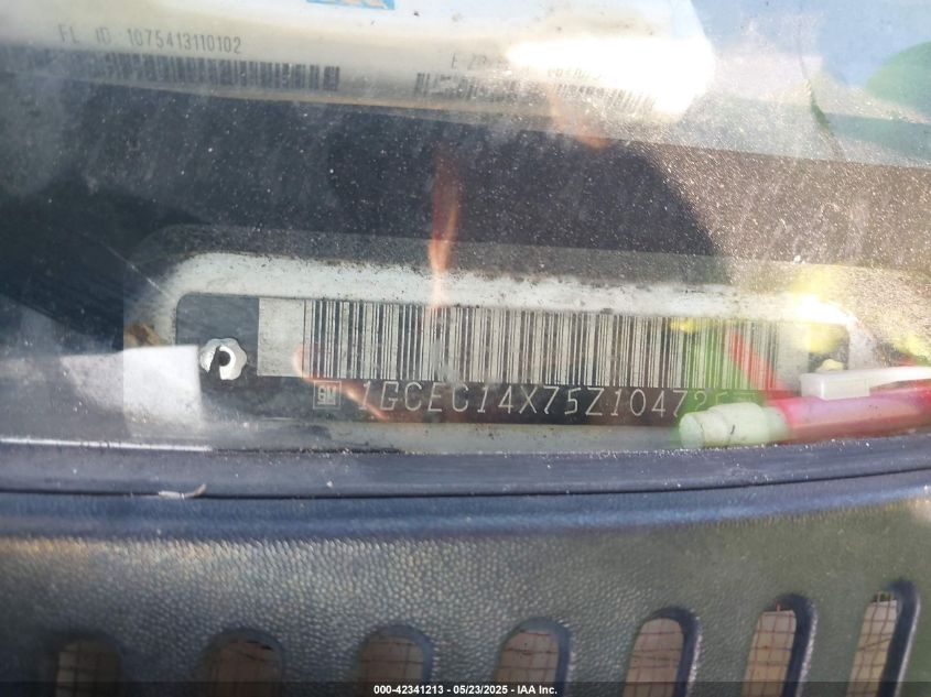 2005 Chevrolet Silverado 1500 Work Truck VIN: 1GCEC14X75Z104725 Lot: 42341213