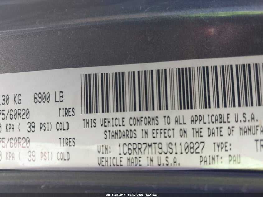 2018 RAM 1500 NIGHT  4X4 5'7 BOX - 1C6RR7MT9JS110827