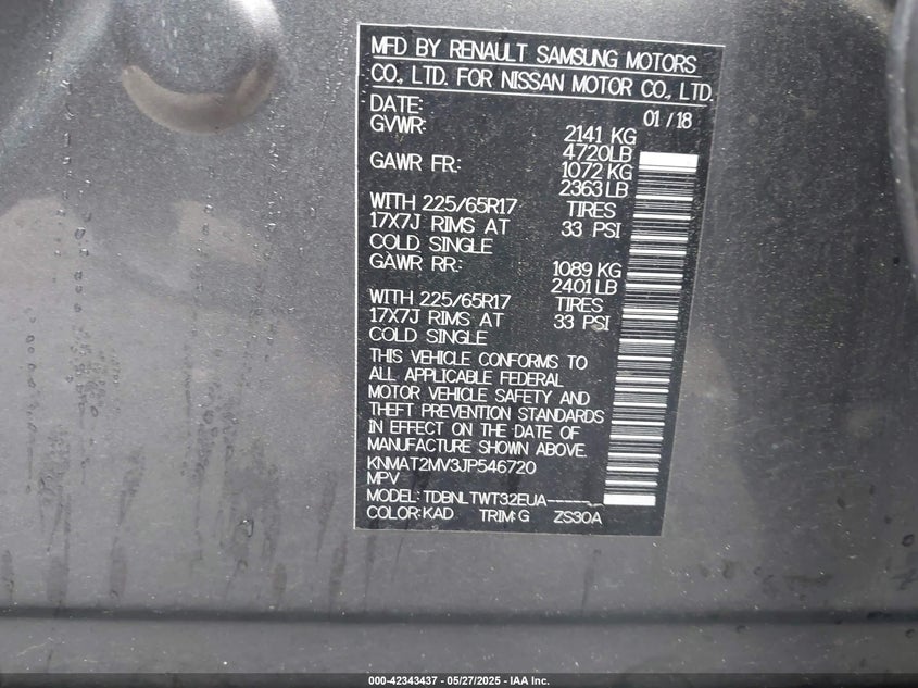 2018 NISSAN ROGUE SV - KNMAT2MV3JP546720