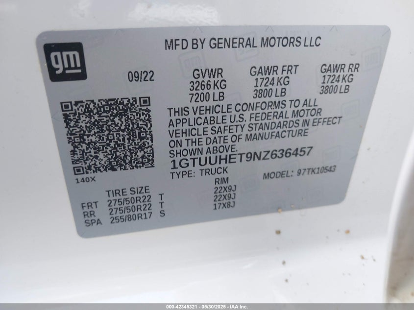 2022 GMC SIERRA 1500 4WD  SHORT BOX DENALI ULTIMATE - 1GTUUHET9NZ636457